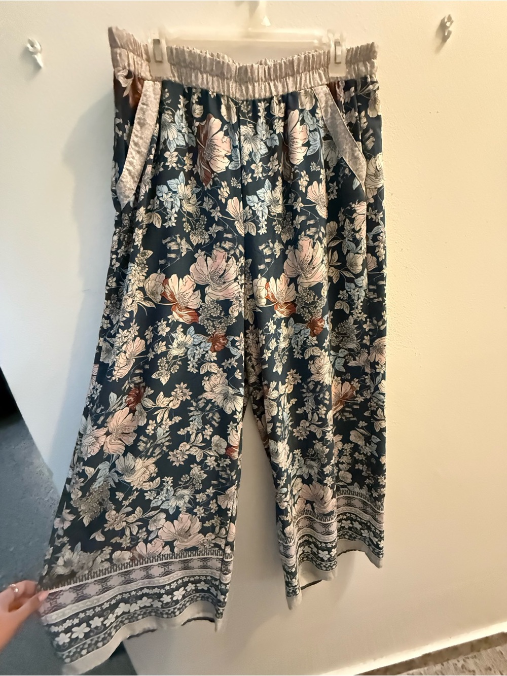 Sienna Sky Teal Floral Wide-Leg Pants